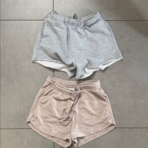 H&M Women's Athletic Shorts in Light Gray and Neutral